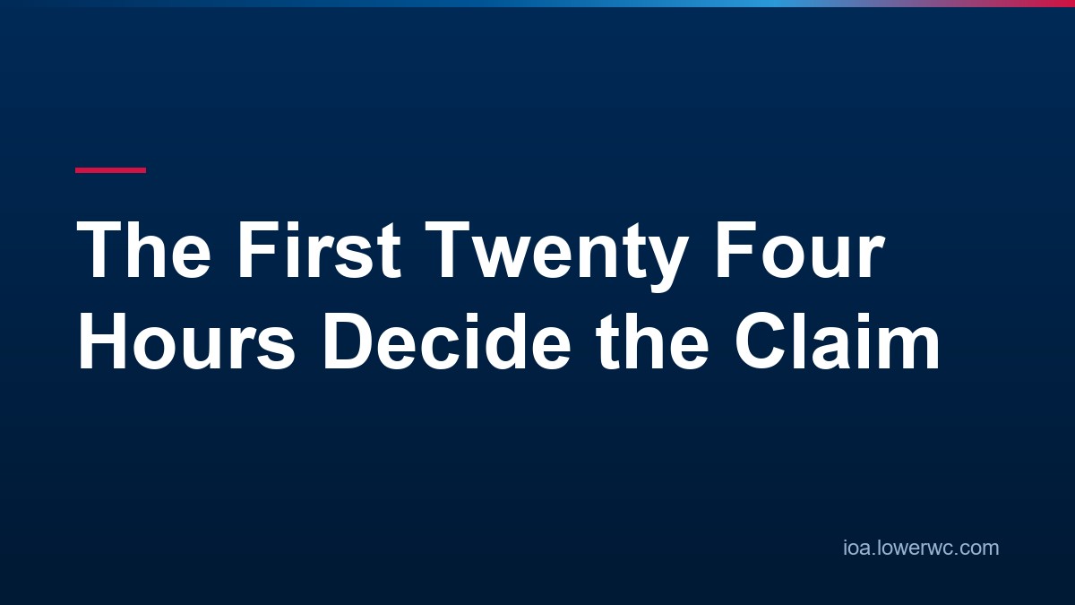 The First Twenty Four Hours Decide the Claim